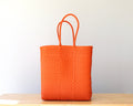 Orange Woven Artisan Tote Bag