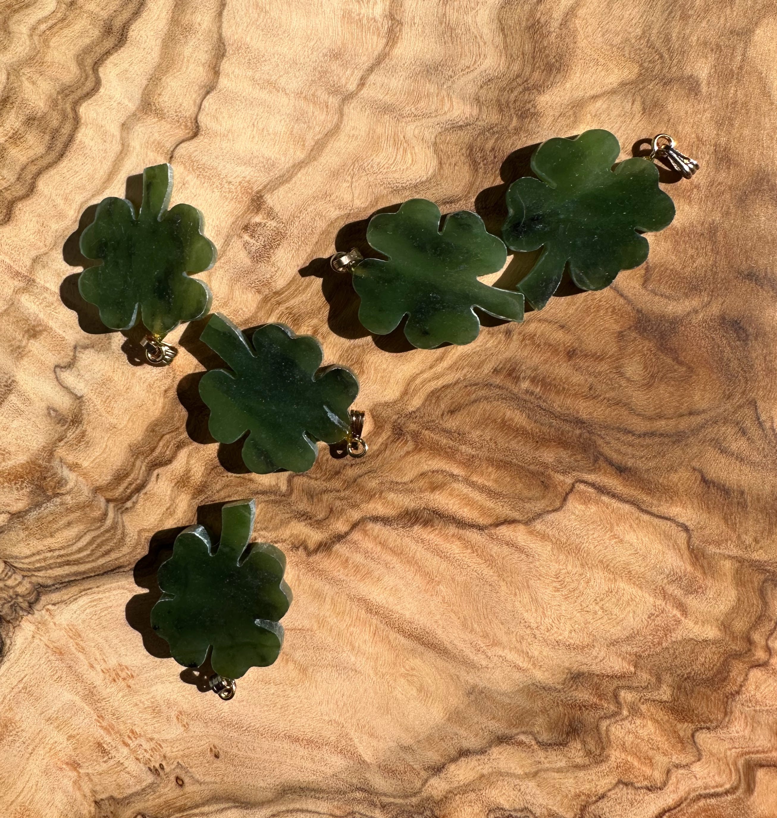 Vintage Jade 4 Leaf Clover - 25mm