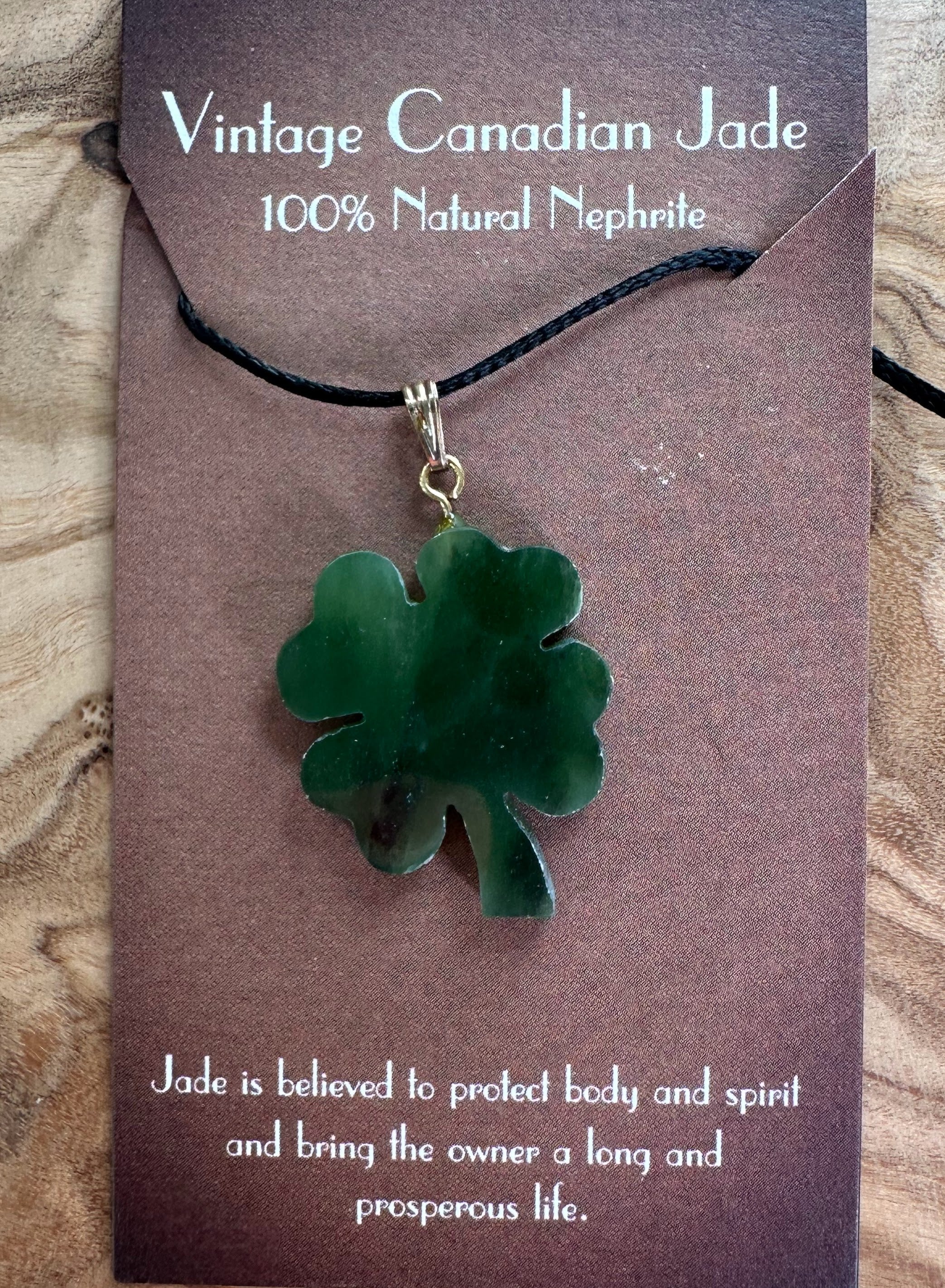 Vintage Jade 4 Leaf Clover - 25mm