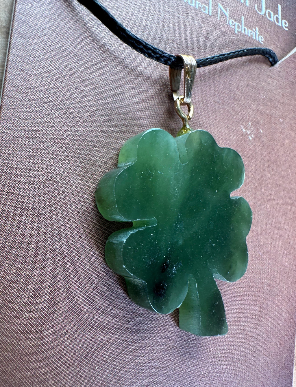 Vintage Jade 4 Leaf Clover - 25mm
