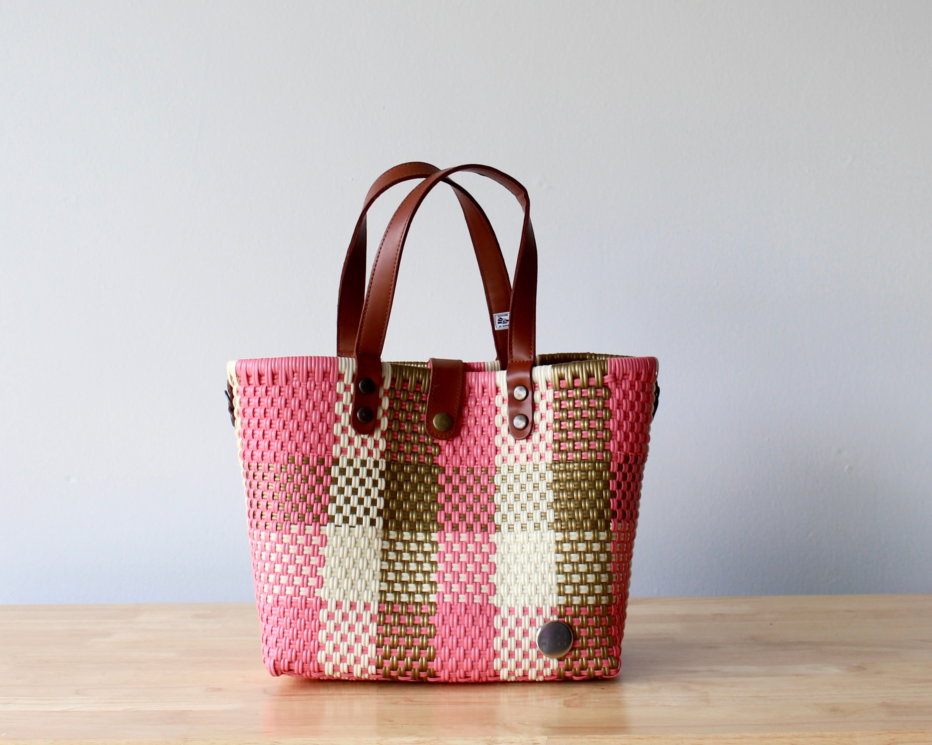 Coral & Gold Handwoven Purse by MexiMexi