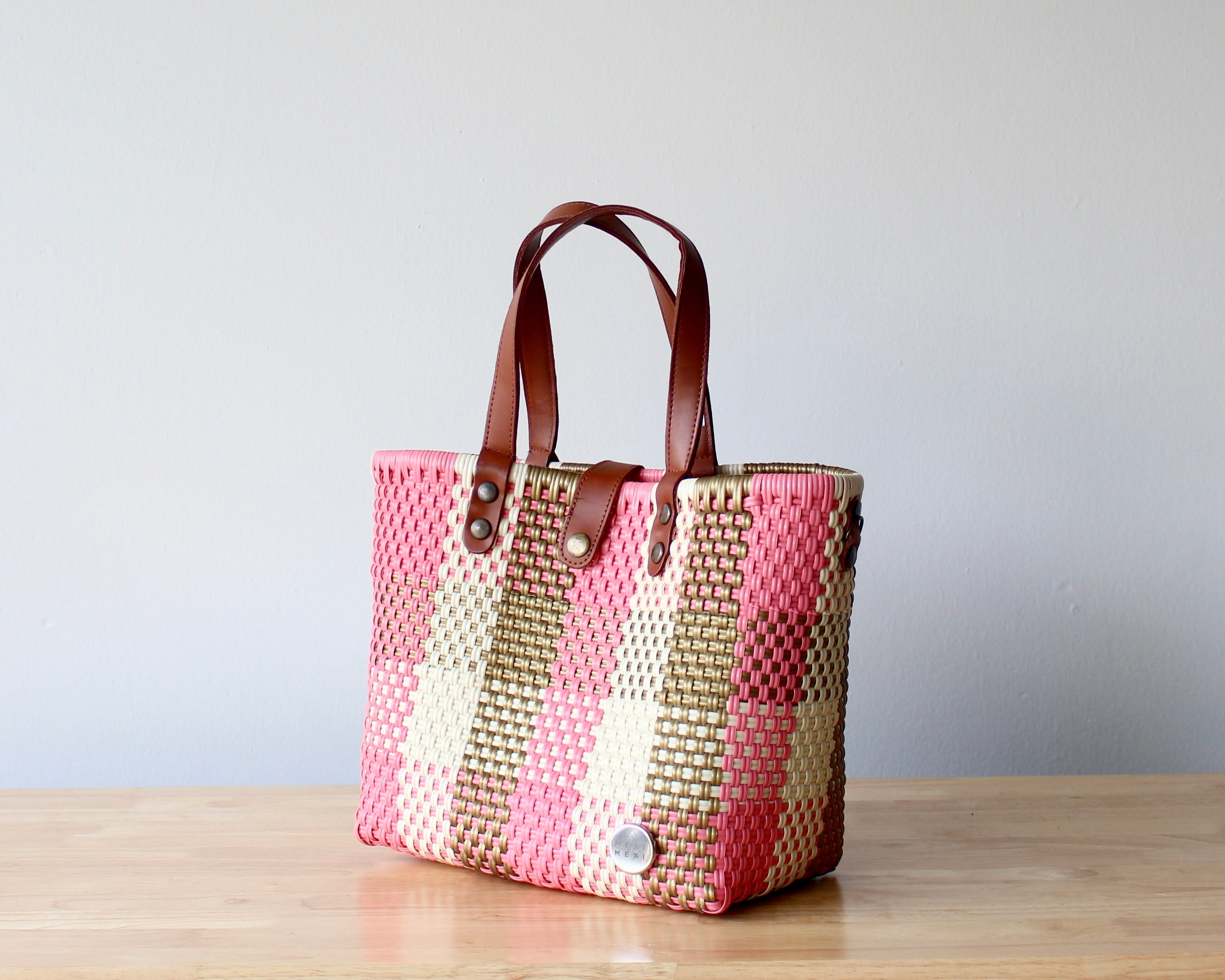 Coral & Gold Handwoven Purse by MexiMexi