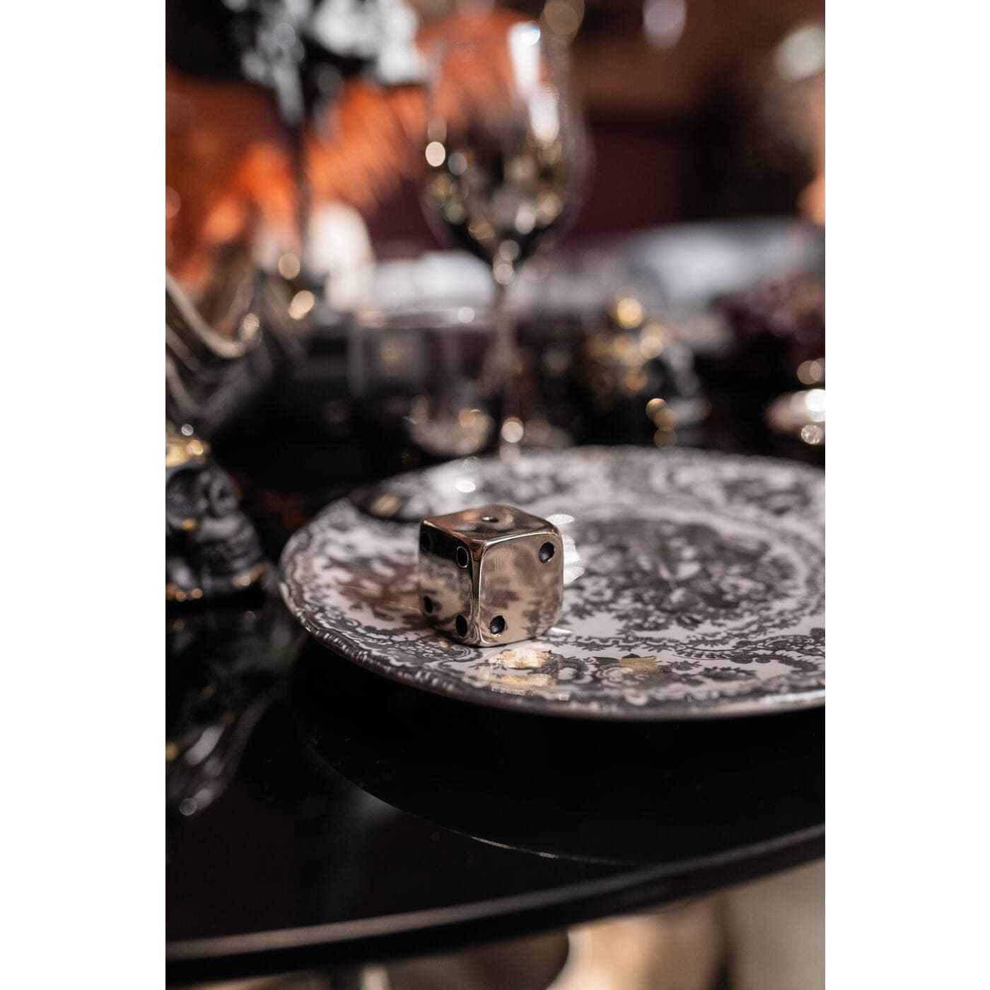 Deco Object Dices Silver 20x6cm