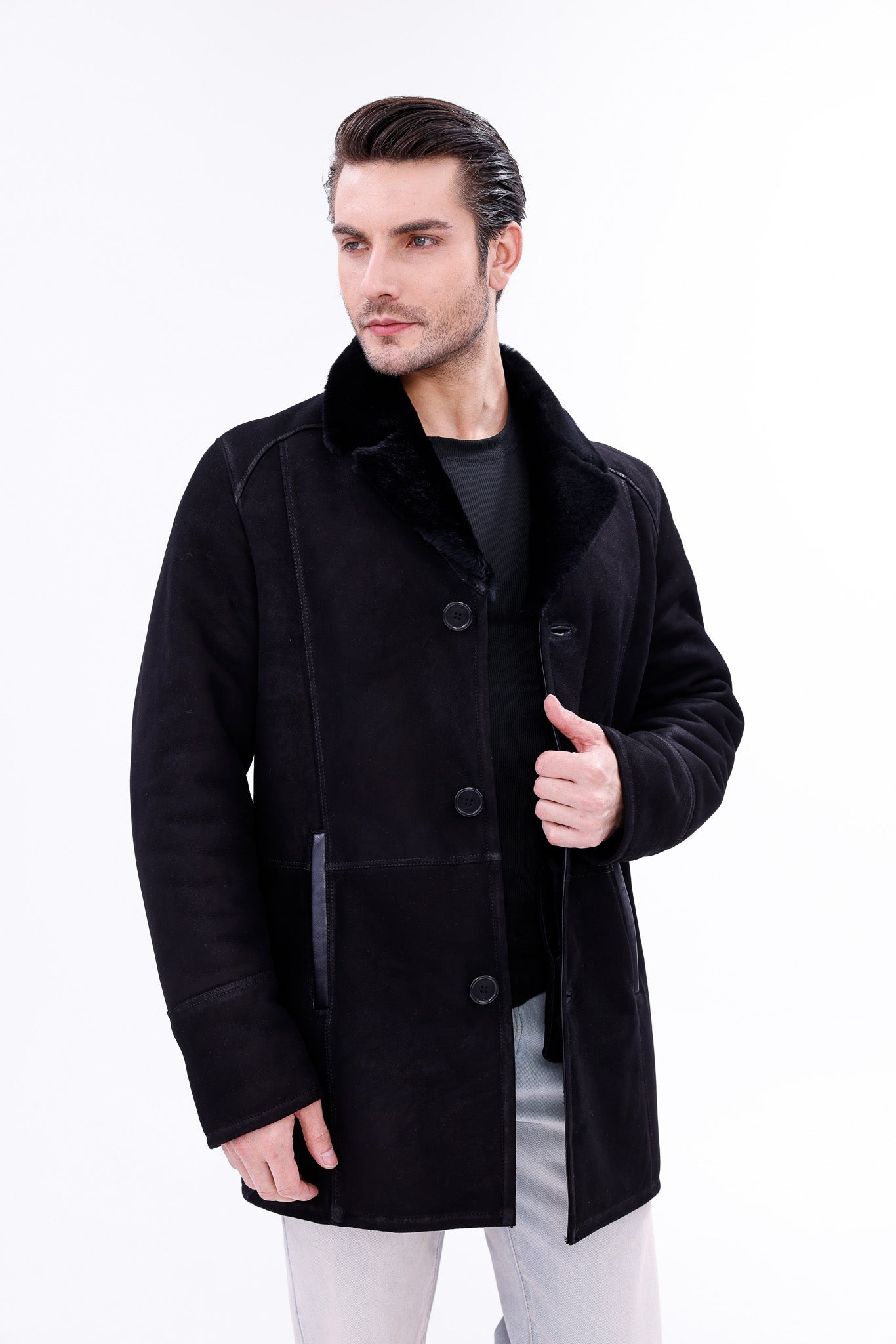 The Lariana Black Shearling Men Jacket