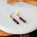 Mini Red Garnet Earrings