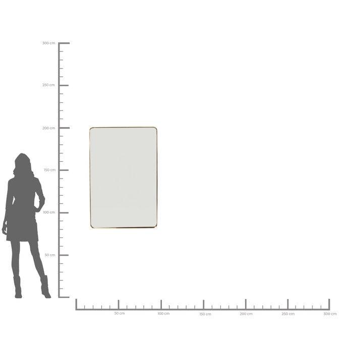 Mirror Curve Rectangular Brass 120x80cm