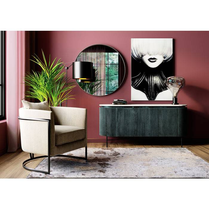 Mirror Curve Round Chrome Ø100