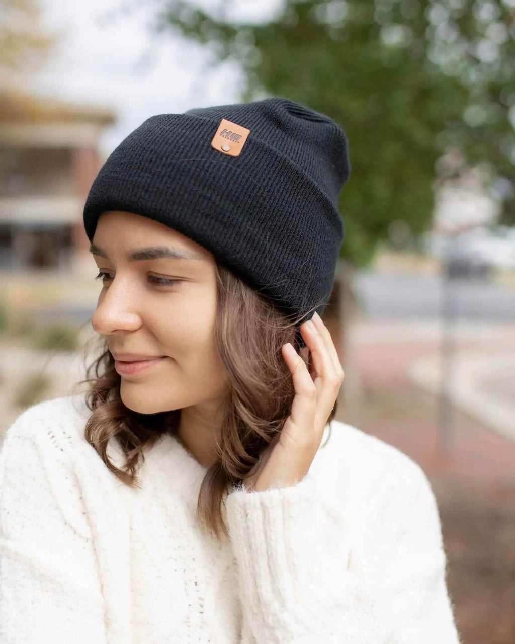 HAAKWEAR H-Stitch Cuffed Beanie - NEW Designed and Made in USA (Patented Design) - Charcoal Black