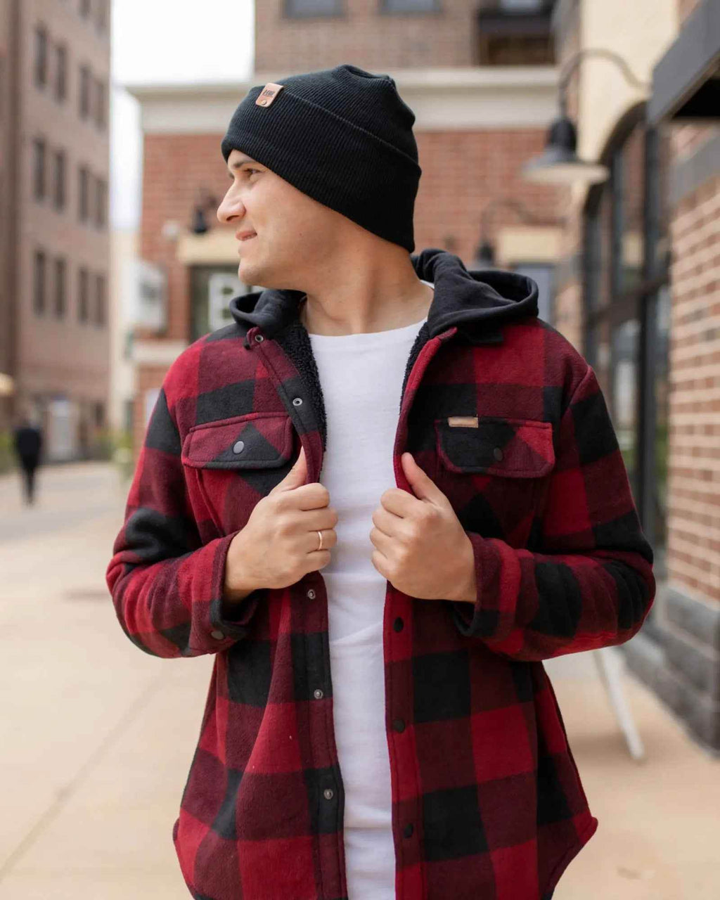 HAAKWEAR H-Stitch Cuffed Beanie - NEW Designed and Made in USA (Patented Design) - Charcoal Black