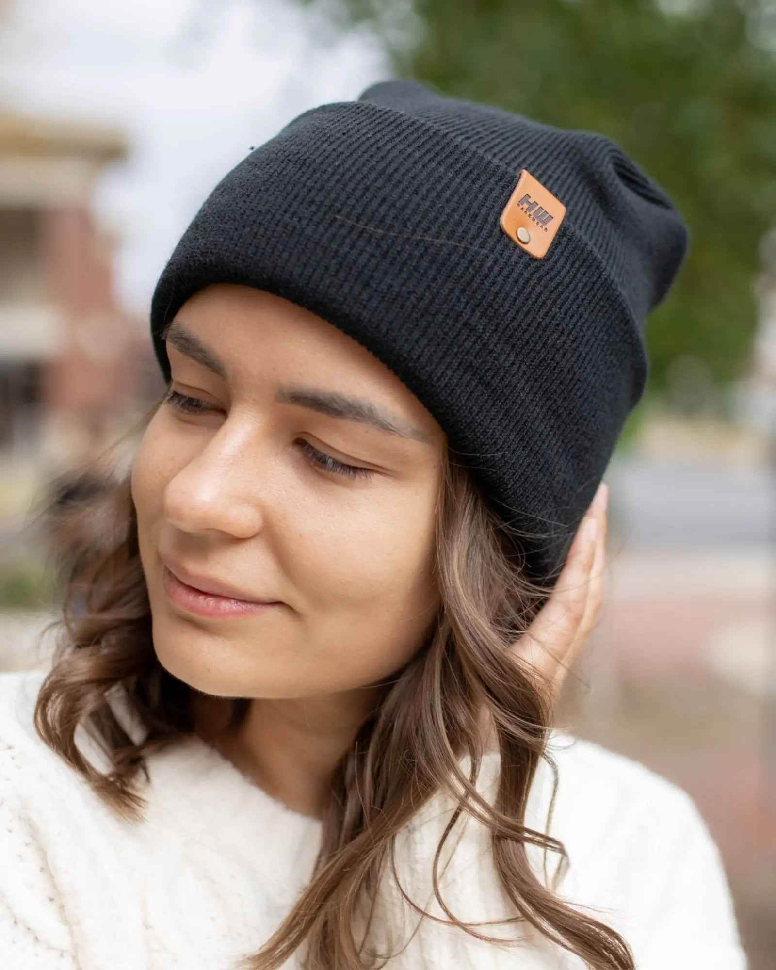 HAAKWEAR H-Stitch Cuffed Beanie - NEW Designed and Made in USA (Patented Design) - Charcoal Black