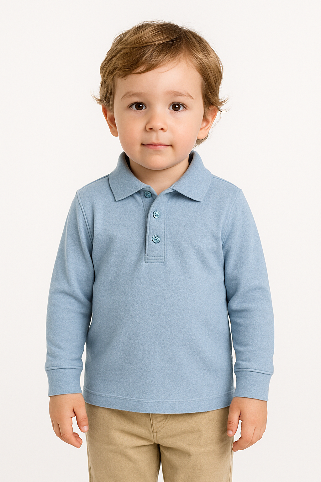 Boys/ Unisex Long Sleeve Pique Polo Shirt - single