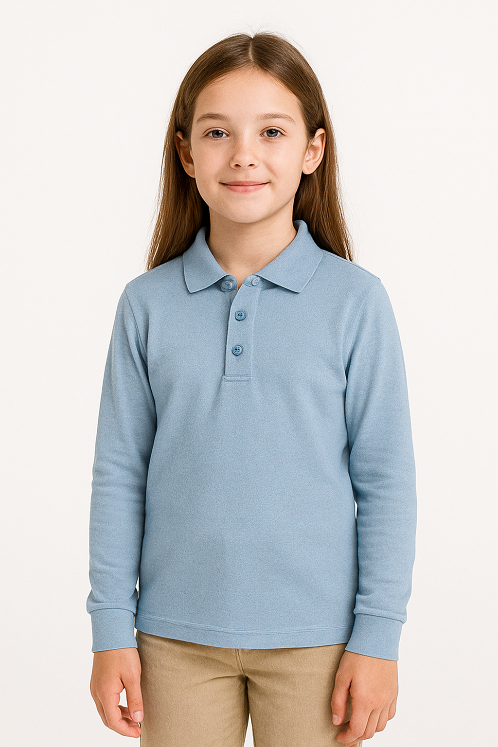Boys/ Unisex Long Sleeve Pique Polo Shirt - single