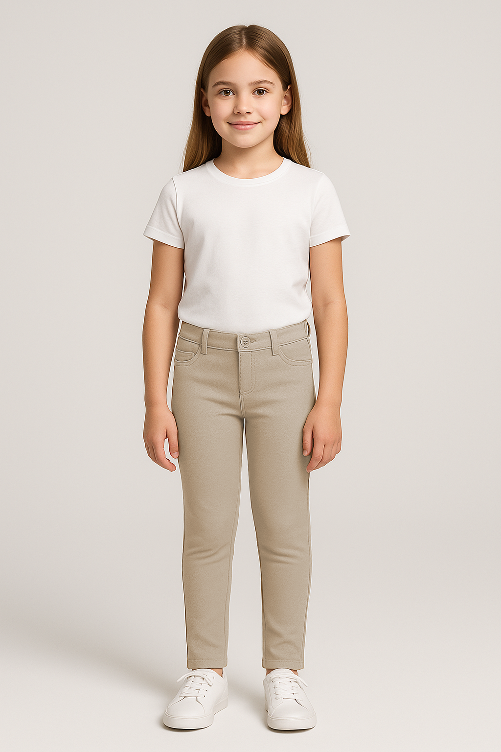 Girls Pointel Stretch Pants - single