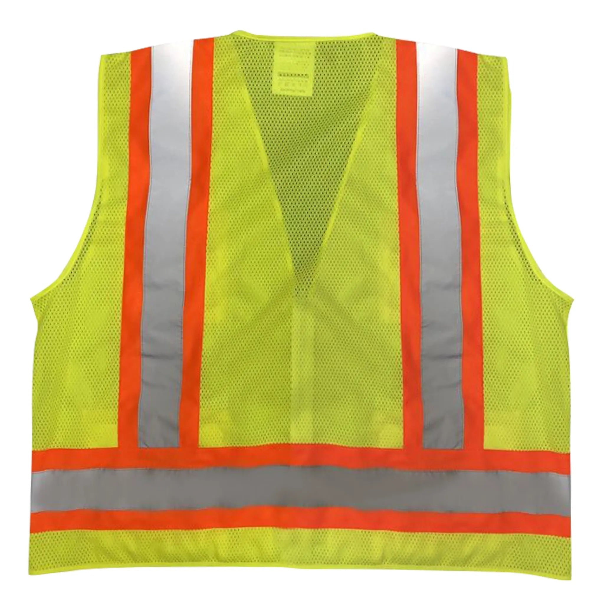 Safety Main 05TTSYZ Surveyor Vest, Class 2, Solid Front, Mesh Back, Hi-Vis Yellow, Pack of 5