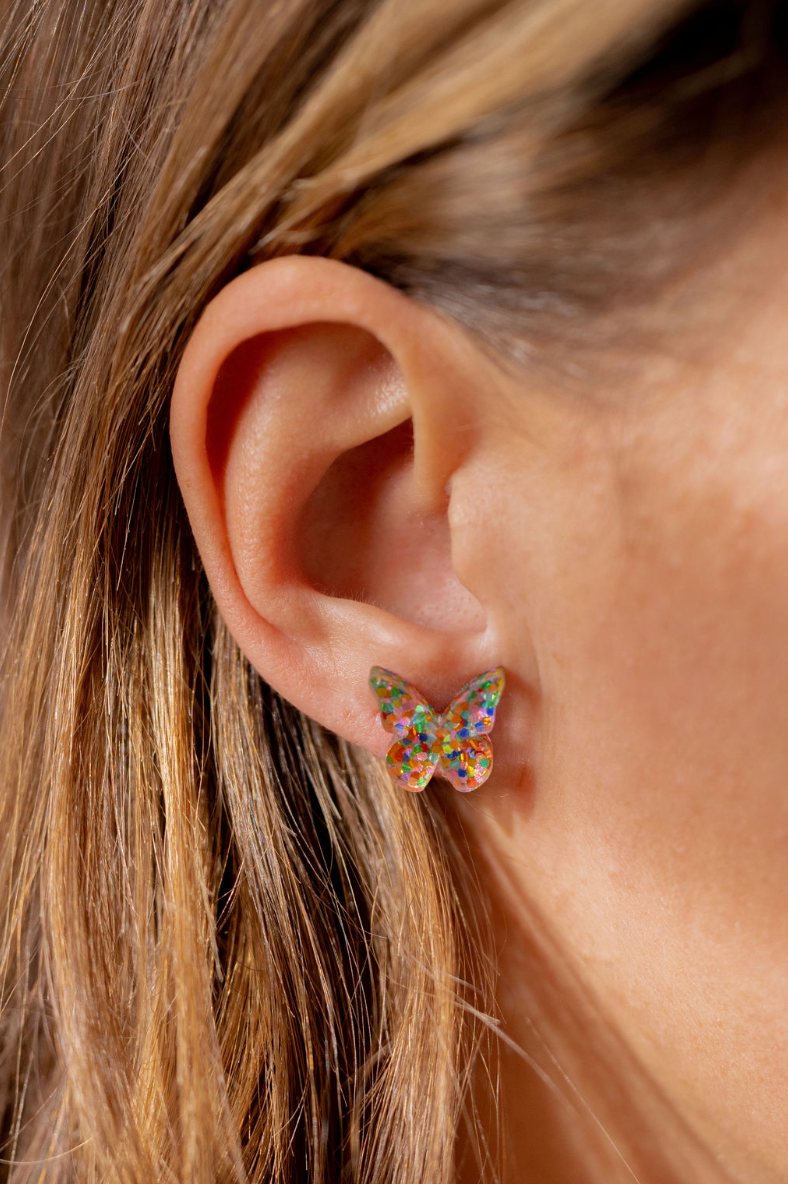 Confetti Butterfly Studs