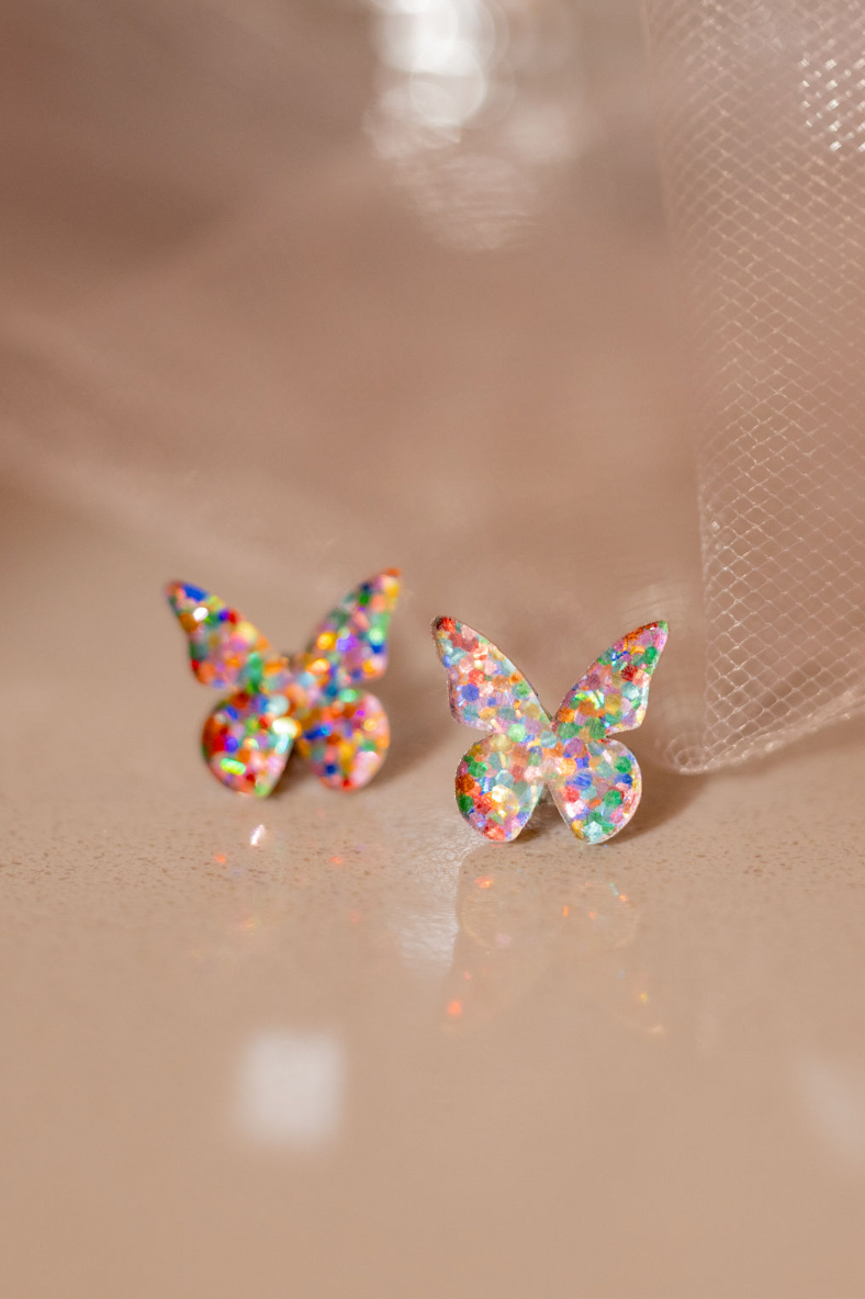 Confetti Butterfly Studs