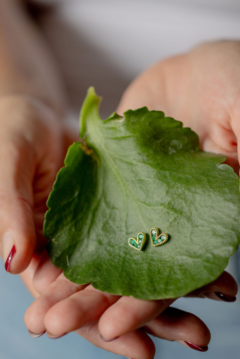 Green Heart Studs