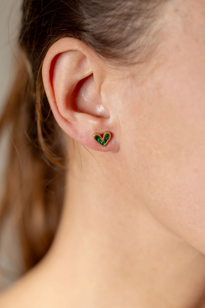 Green Heart Studs