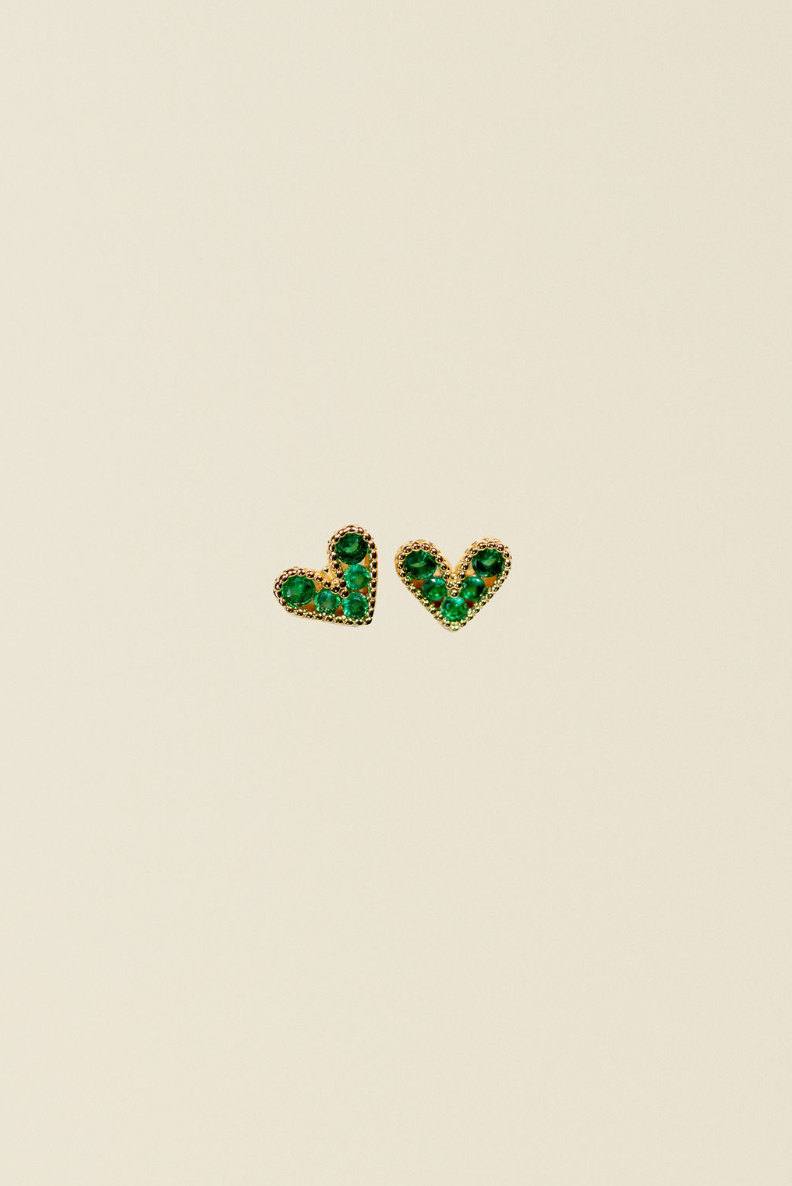 Green Heart Studs