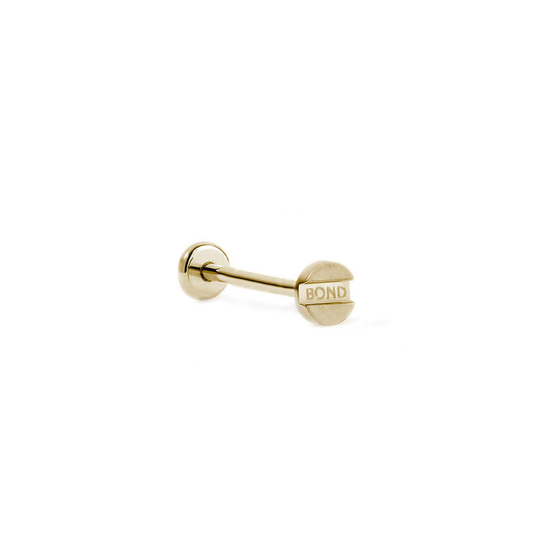 Screw Top Flatback Piercing Stud - Externally Threaded