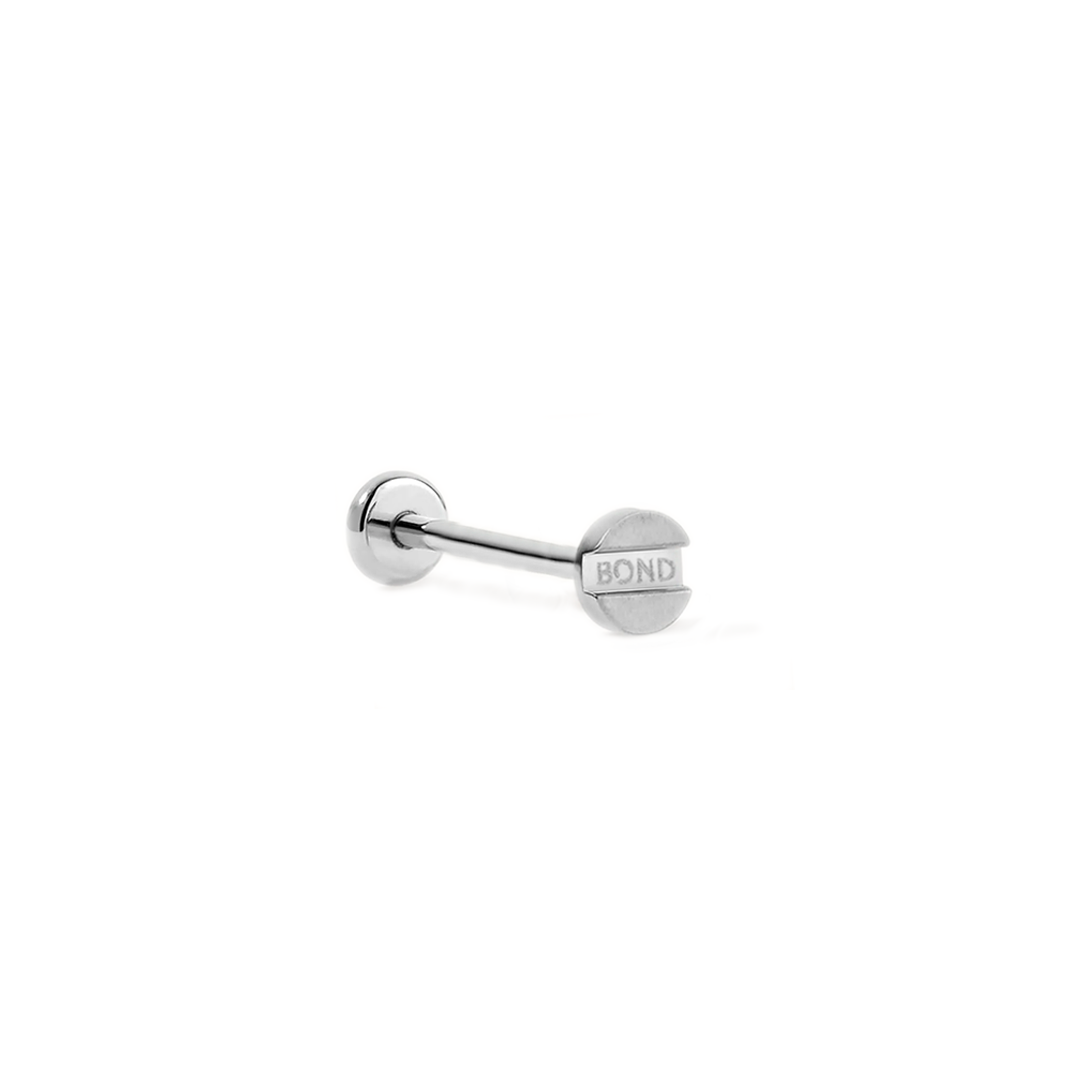 Screw Top Flatback Piercing Stud - Externally Threaded