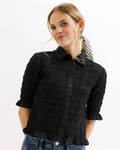 Smocked Button Down