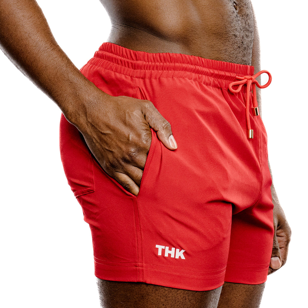 Red Swim Gym Short