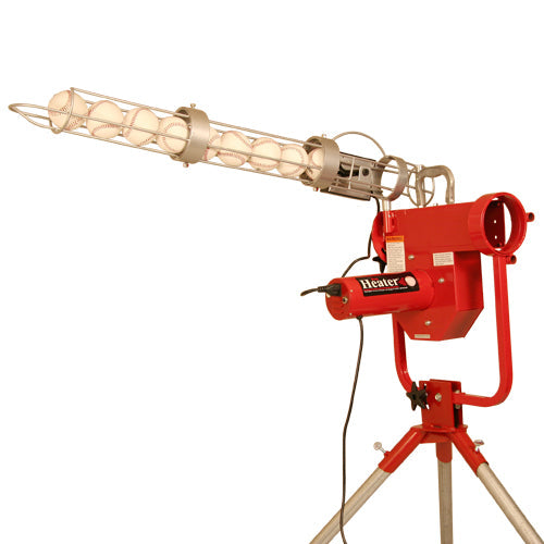 Heater Pro Pitching Machine w/ Feeder & Xtender 24' Batting Cage