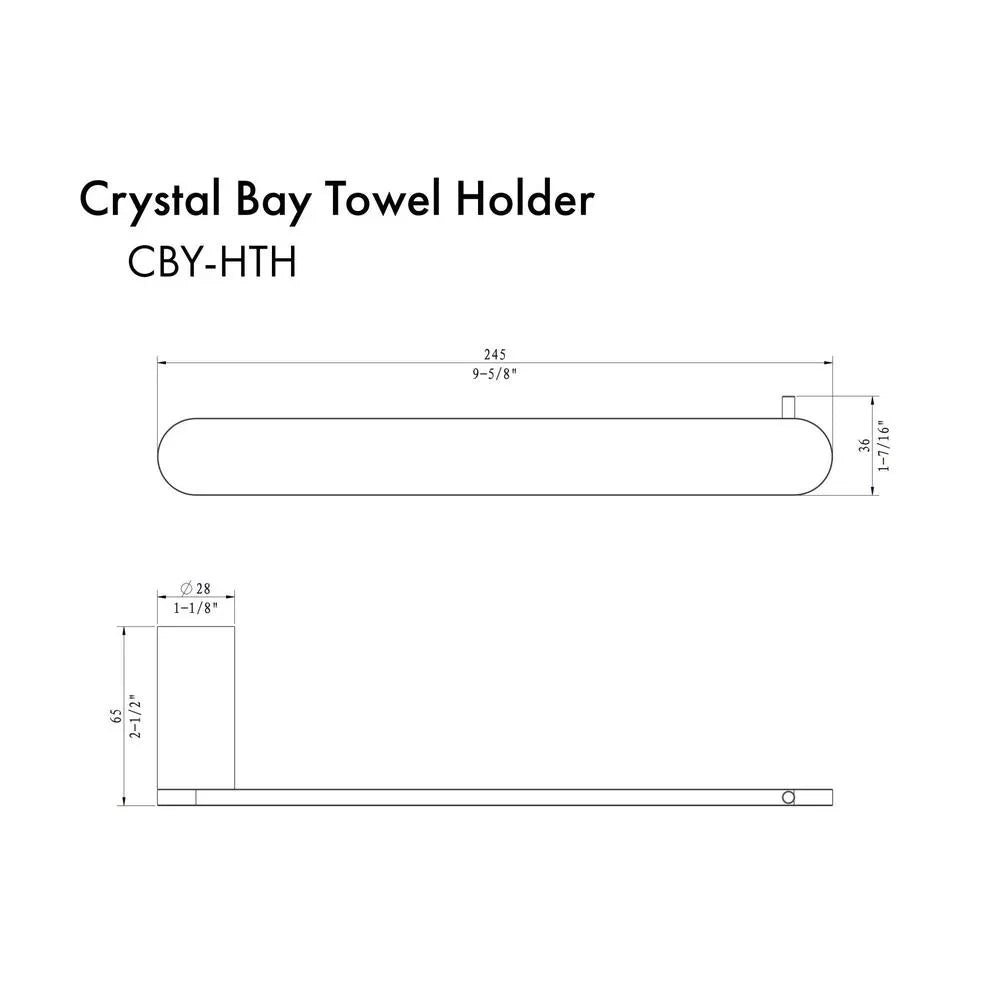 ZLINE Crystal Bay Bathroom Accessories Package with Towel Rail, Hook, Ring and Toilet Paper Holder, 4BP-CBYACC-PG