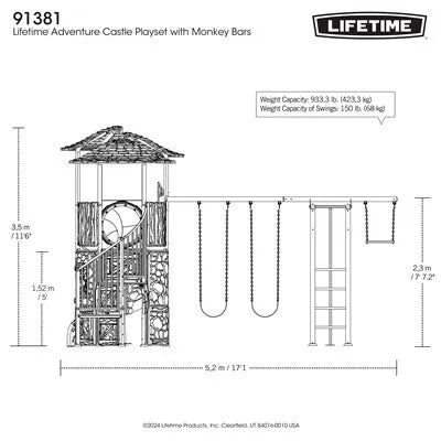 Lifetime Adventure Castle Playset with Monkey Bars