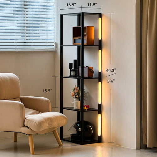Bookcase Display with Dimmable Led, Changing Color Tones - 64”