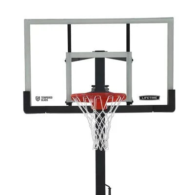 Lifetime Crank Adjust Bolt Down Basketball Hoop (54-Inch Tempered Glass)