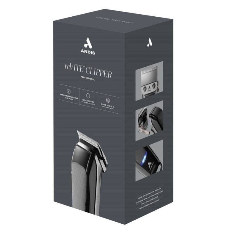 Andis Revite Clipper with Fade Blade – Black with FREE 2 Replacement Blades