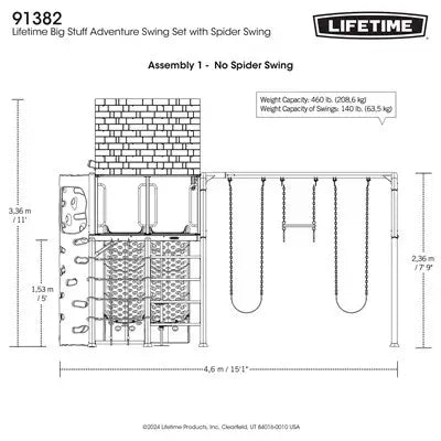 Lifetime Big Stuff Adventure Swing Set with Spider Swing