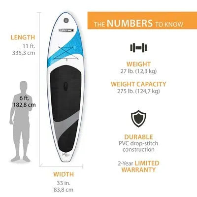 Lifetime Vista 110 Inflatable Stand-Up Paddleboard (Paddle Included)