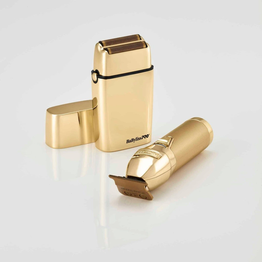 BabylissPro Gold Trimmer & Double-Foil Shaver Gift Set FXDUOFS2TG