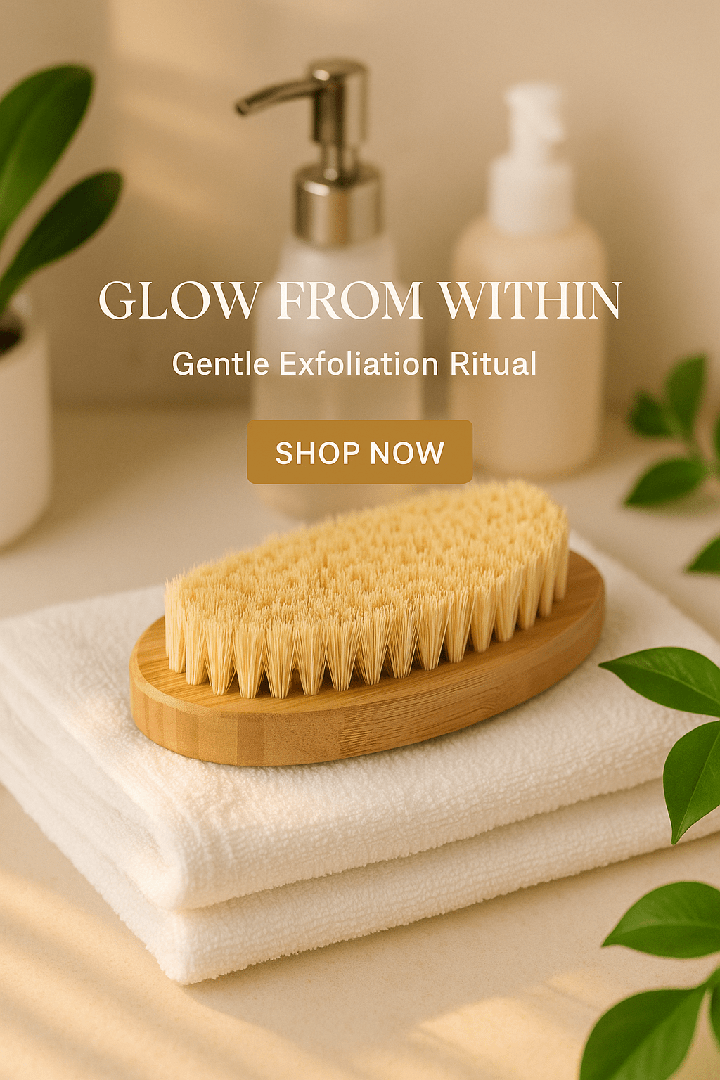 Bamboo Dry Brush for Gentle Exfoliation