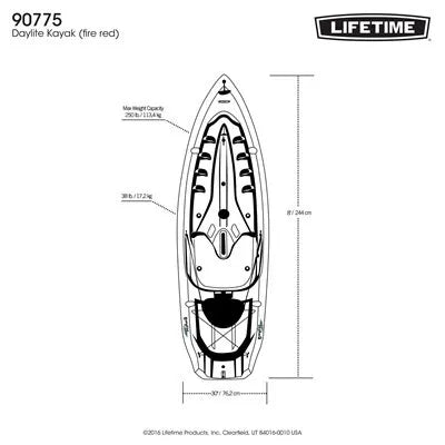 Lifetime Lotus 80 Sit-On-Top Kayak (Paddle Included)