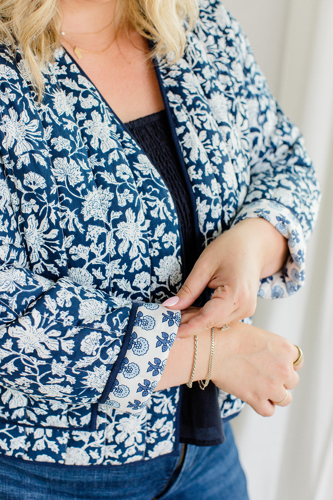 The Emily *Reversible* Quilted Jacket in French Navy