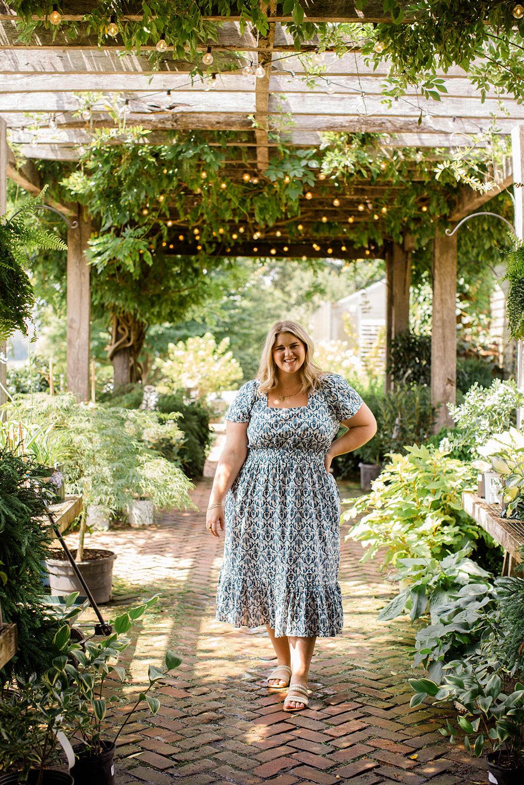 The Allison Dress in Navy Trellis