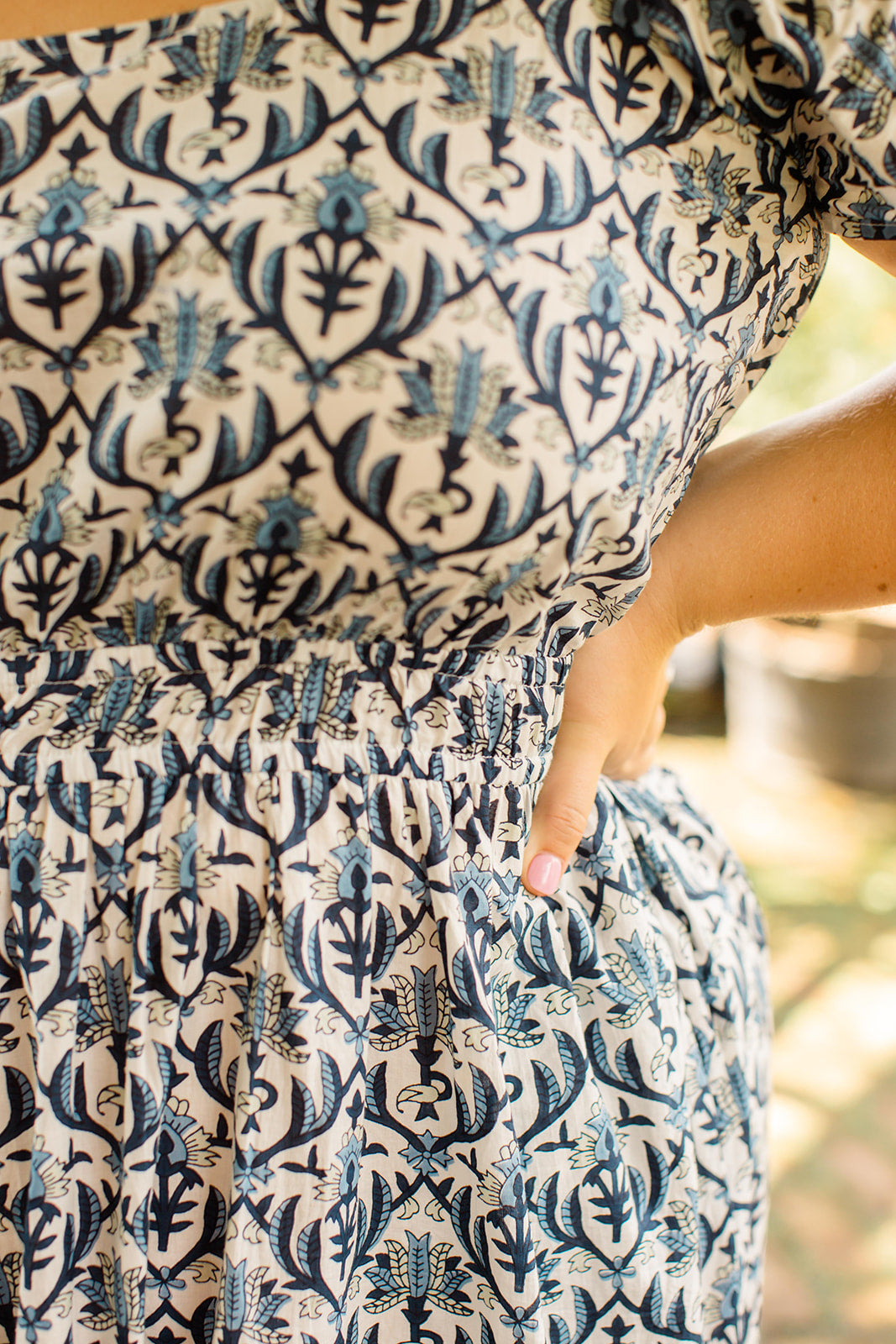 The Allison Dress in Navy Trellis