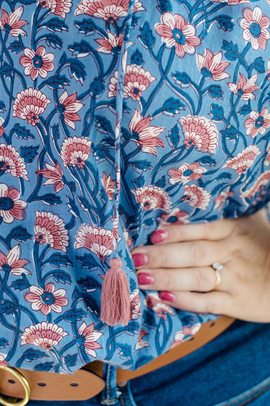 The Jess Top in Indigo Bloom