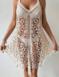 Fashionable Crochet Hollow-Out Beach Dress For Women