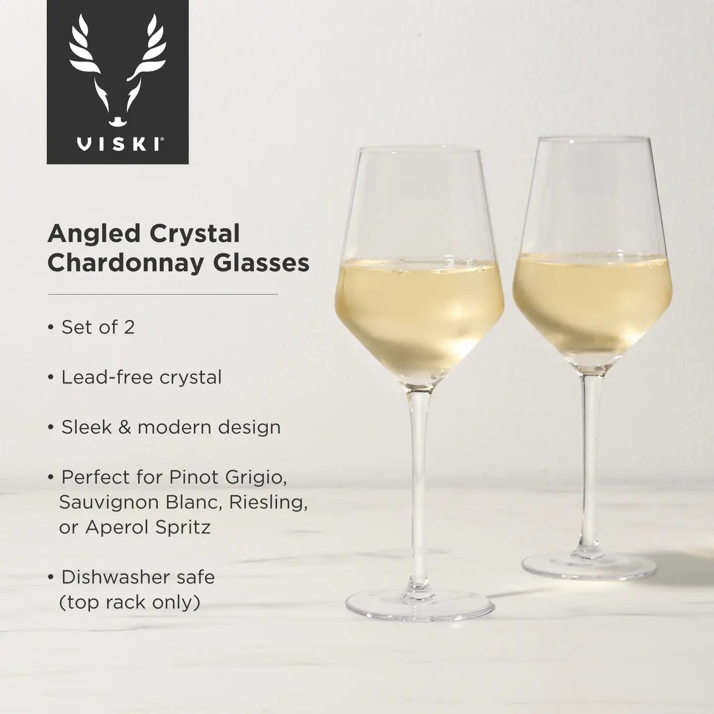 Raye™ Angled Crystal Chardonnay Glasses- Set of 2