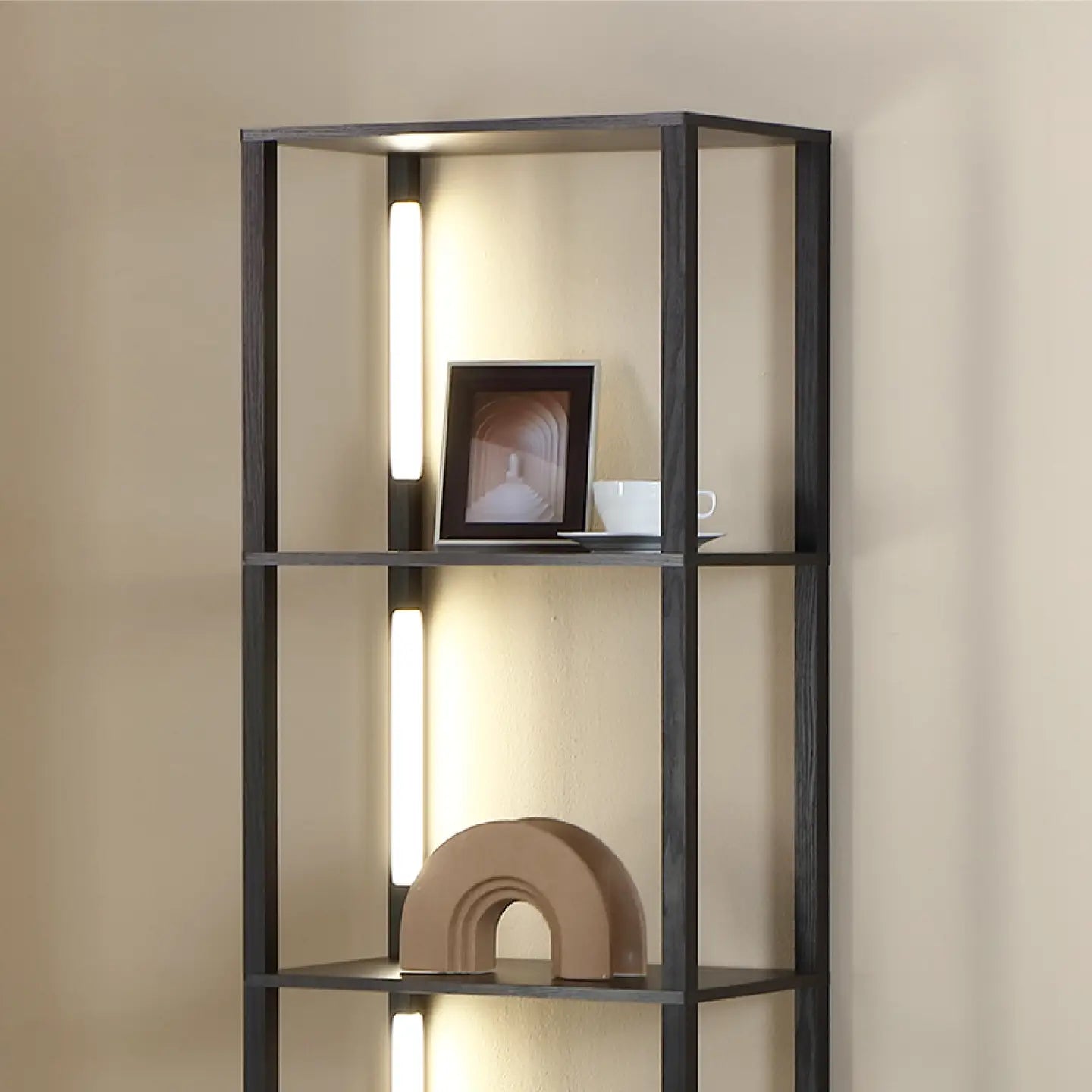 Bookcase Display with Dimmable Led, Changing Color Tones - 64”