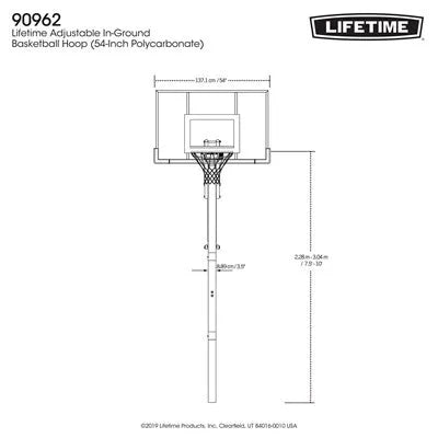 Lifetime Adjustable Round In-Ground Basketball Hoop (54-Inch Polycarbonate)
