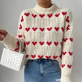 Loose Casual Love Jacquard Pullover Sweater