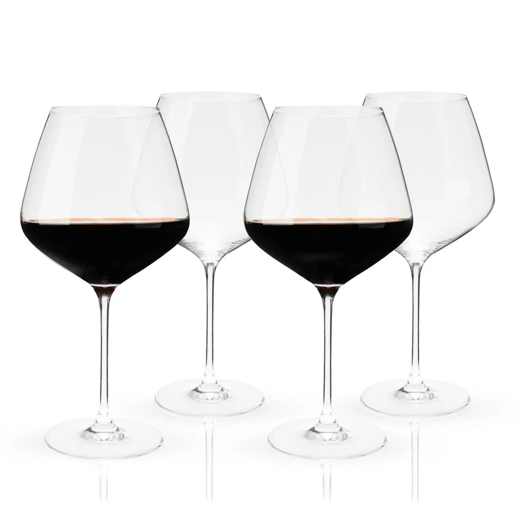 Reserve Inez European Crystal Burgundy Glasses - Set of 4