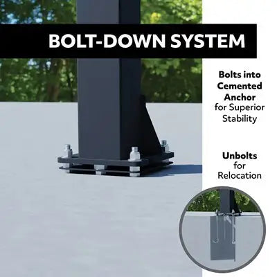Lifetime Crank Adjust Bolt Down Basketball Hoop (54-Inch Tempered Glass)
