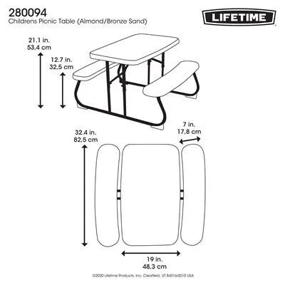 Lifetime Big Stuff ® Swing Set with Bucket Swing and Children's Picnic Table